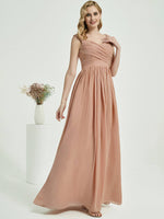 Floor Length Champagne Rose Chiffon Bridesmaid Dress Raanana