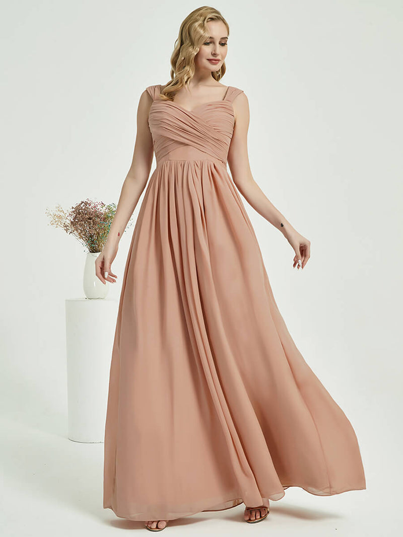 Champagne Rose Chiffon Bridesmaid Dress Raanana