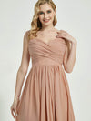 Floor Length Champagne Rose Chiffon Bridesmaid Dress Raanana