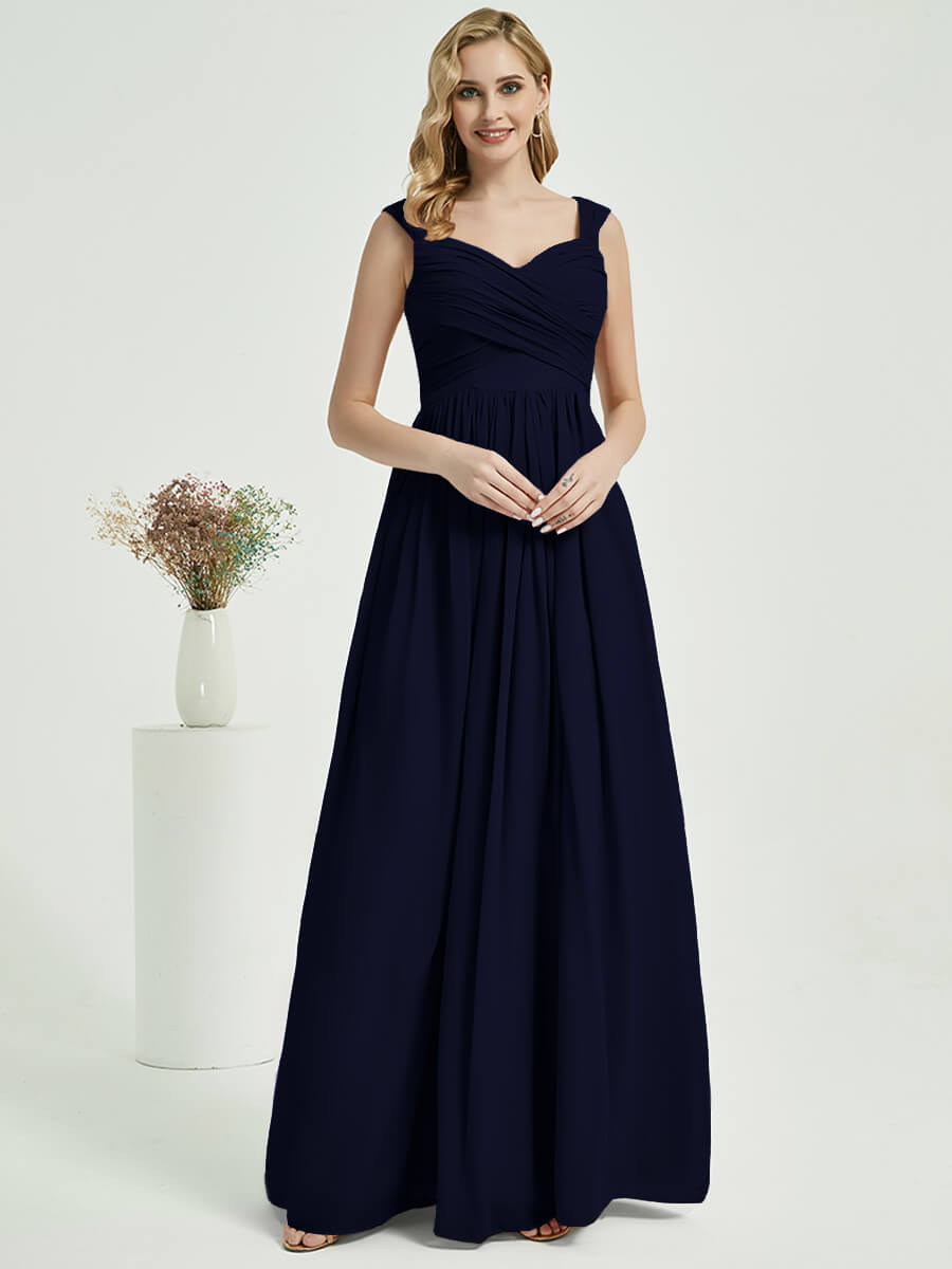 Dark Navy Chiffon Bridesmaid Dress Raanana