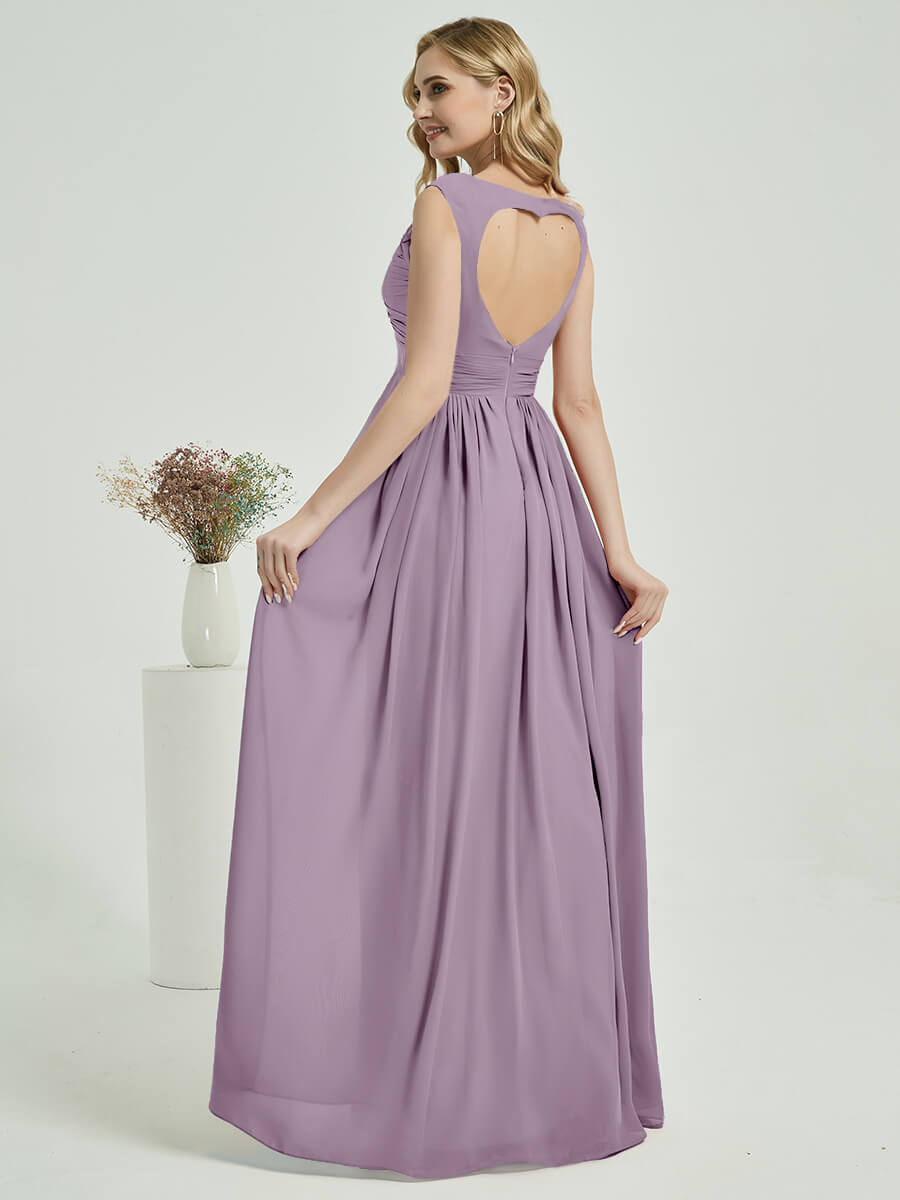 Dusty Purple Chiffon Bridesmaid Dress Raanana