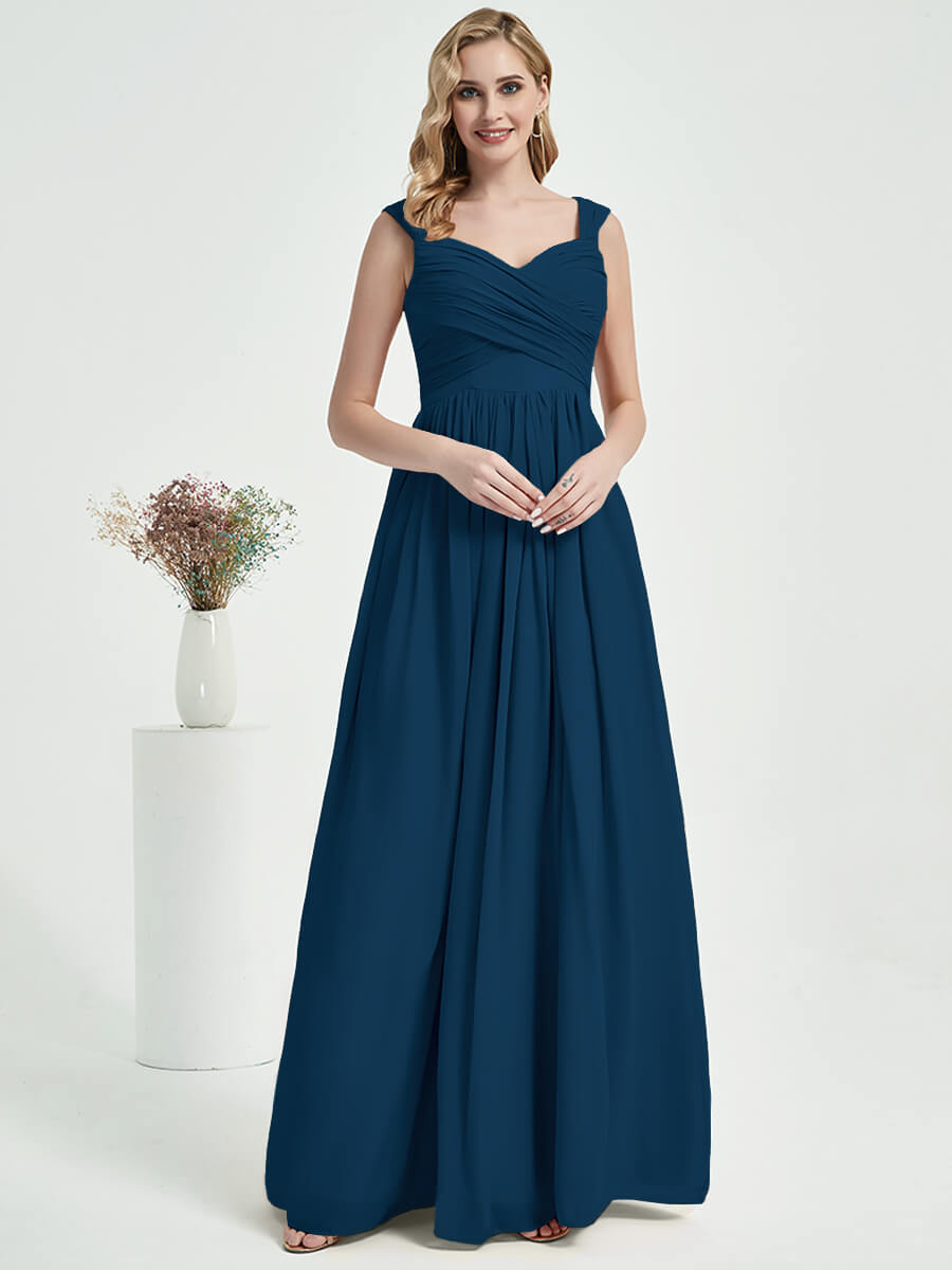 Ink Blue Chiffon Bridesmaid Dress Raanana Media 1 of 1