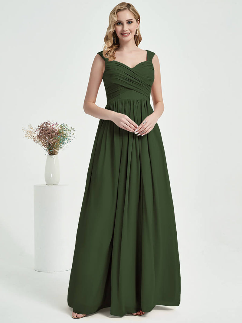 Olive Chiffon Bridesmaid Dress Raanana