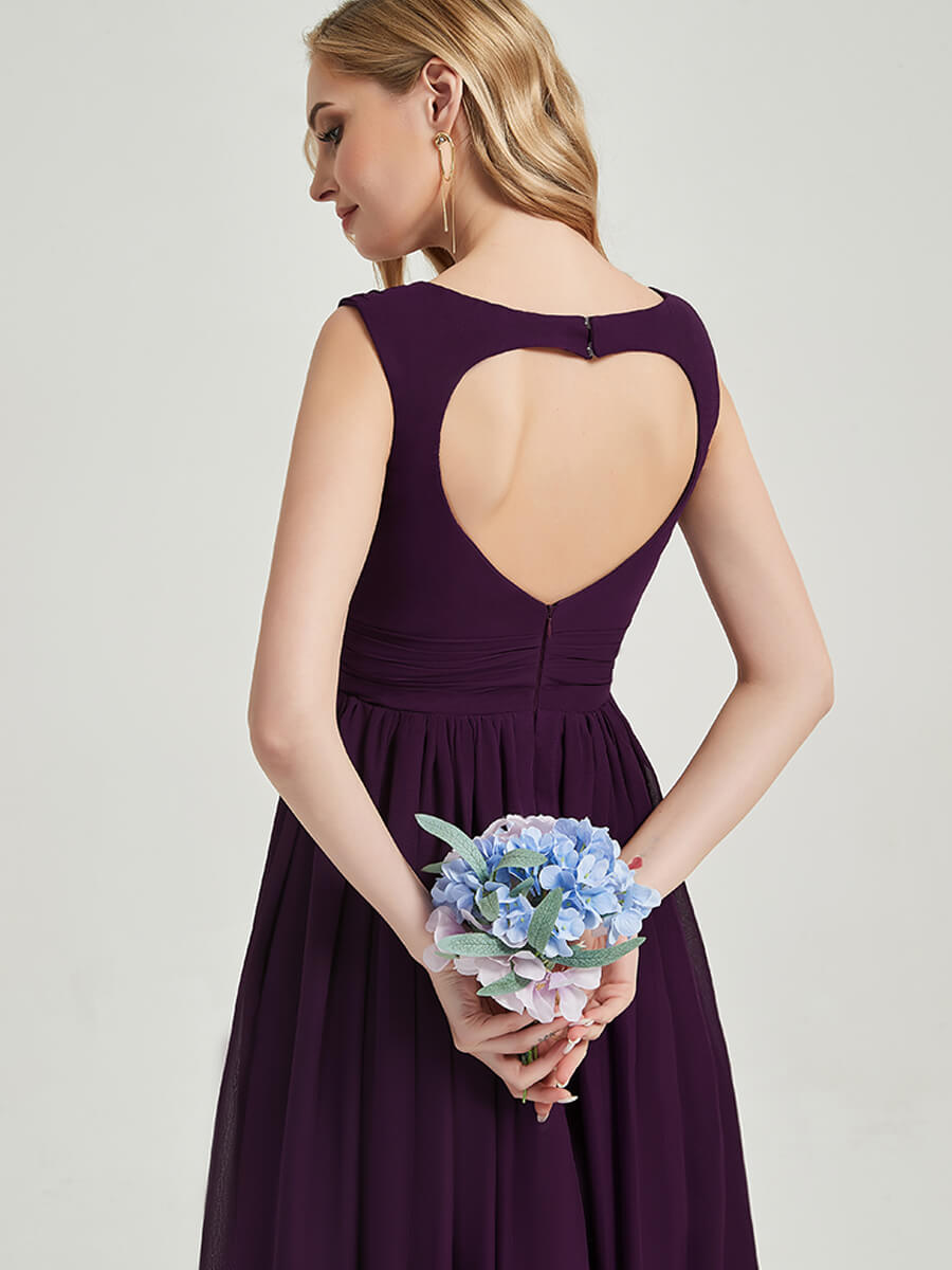 Plum Chiffon Bridesmaid Dress Raanana