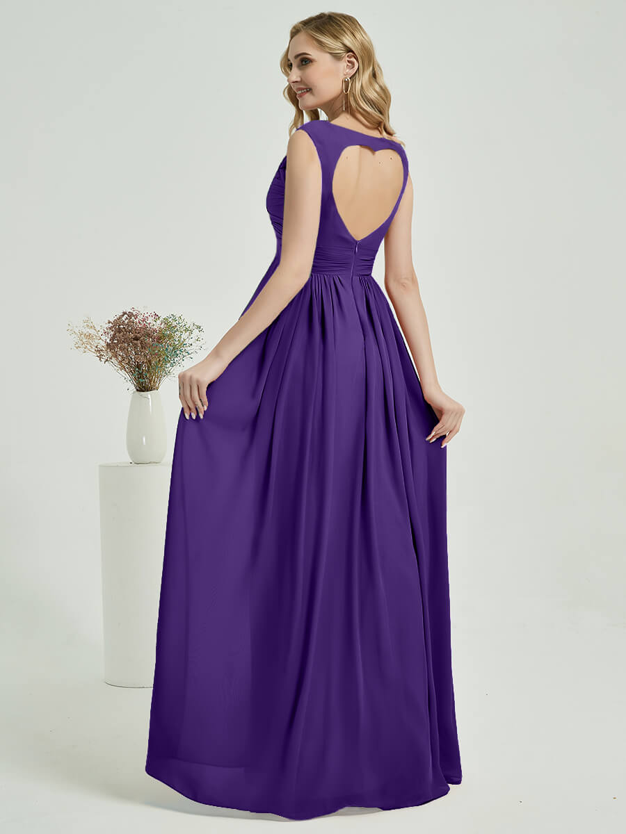 Royal Purple Chiffon Bridesmaid Dress Raanana Media 1 of 5