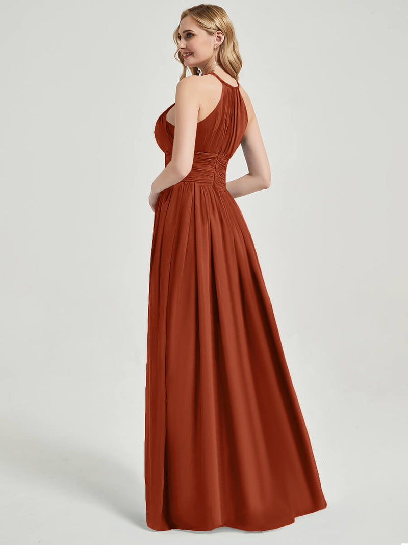 Burnt Orange Chiffon Bridesmaid Dress Belinda