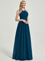 Floor Lengh Chiffon Ink Blue Bridesmaid Dress Belinda