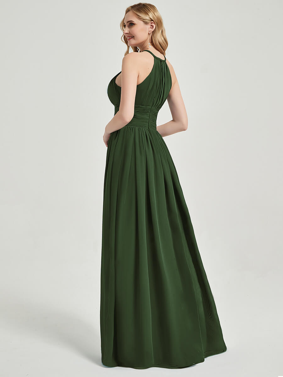 Olive Chiffon Bridesmaid Dress Belinda