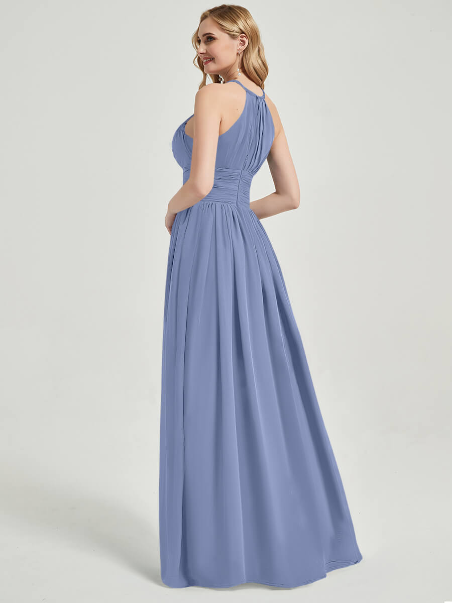 Slate Blue Chiffon Bridesmaid Dress Belinda
