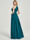 Floor Lengh Teal Chiffon Bridesmaid Dress Belinda