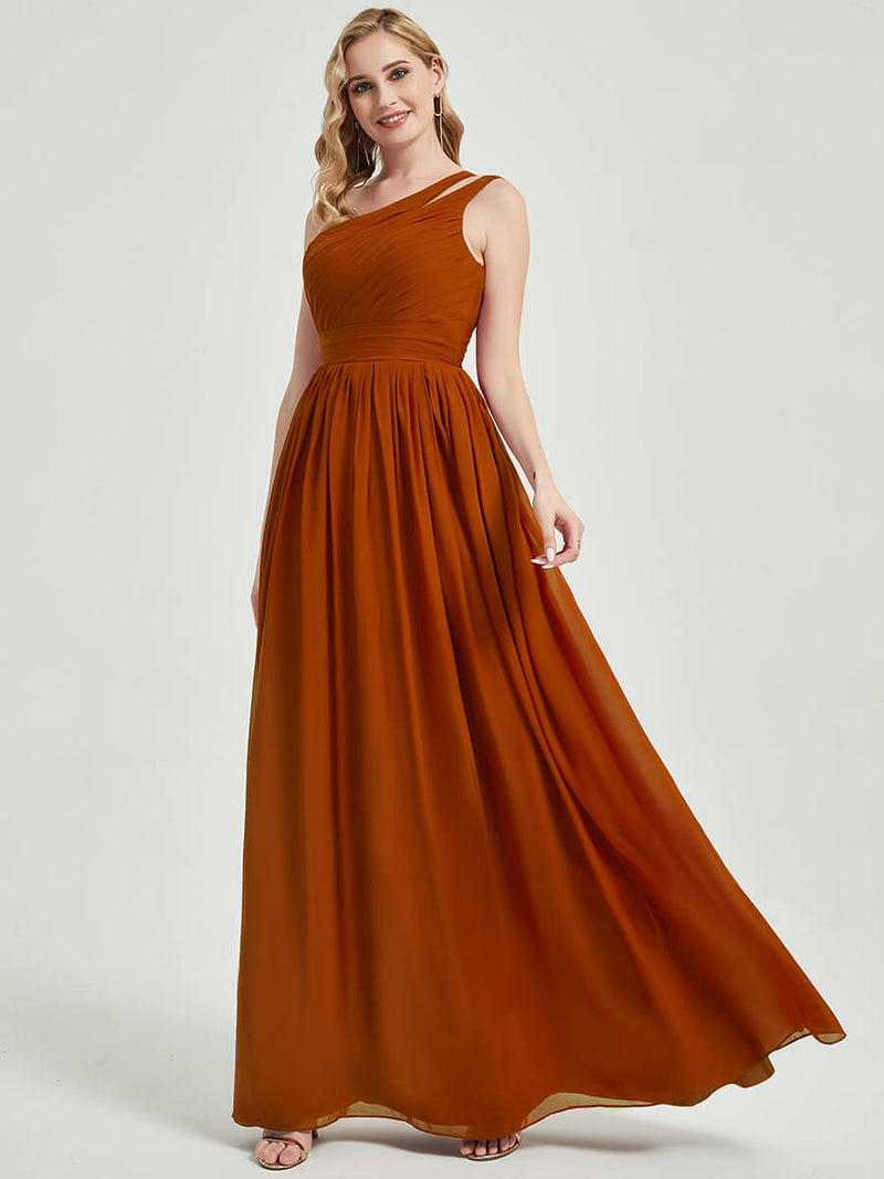 Dusk Pleated One Shoulder A-Line Floor Length Chiffon Bridesmaid Dress Dusk / XL / N14 Dusk Pleated One Shoulder A-Line Floor Length Chiffon Bridesmaid Dress Dusk / XL / N14
