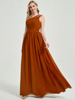 Mabel floor-length chiffon With a lovely peekaboo shoulder cutout bridesmaid dress