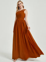 Mabel heart-shaped cutout back with pleating waistline bridesmaid dress