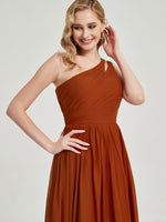 Mabel heart-shaped cutout back with pleating waistline bridesmaid dress