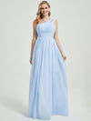 Cornflower Blue Pleated One Shoulder A-line Bridesmaid Dress Mabel