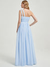 Cornflower Blue Pleated One Shoulder A-line Bridesmaid Dress Mabel