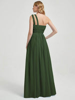 Mabel floor-length chiffon With a lovely peekaboo shoulder cutout bridesmaid dress