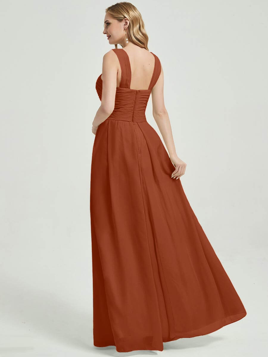 Burnt Orange Chiffon Bridesmaid Kaytlyn