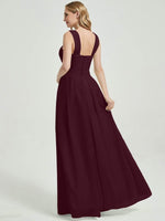 Burgundy Chiffon Bridesmaid Kaytlyn