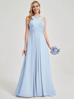 Cornflower Blue Chiffon Bridesmaid Kaytlyn