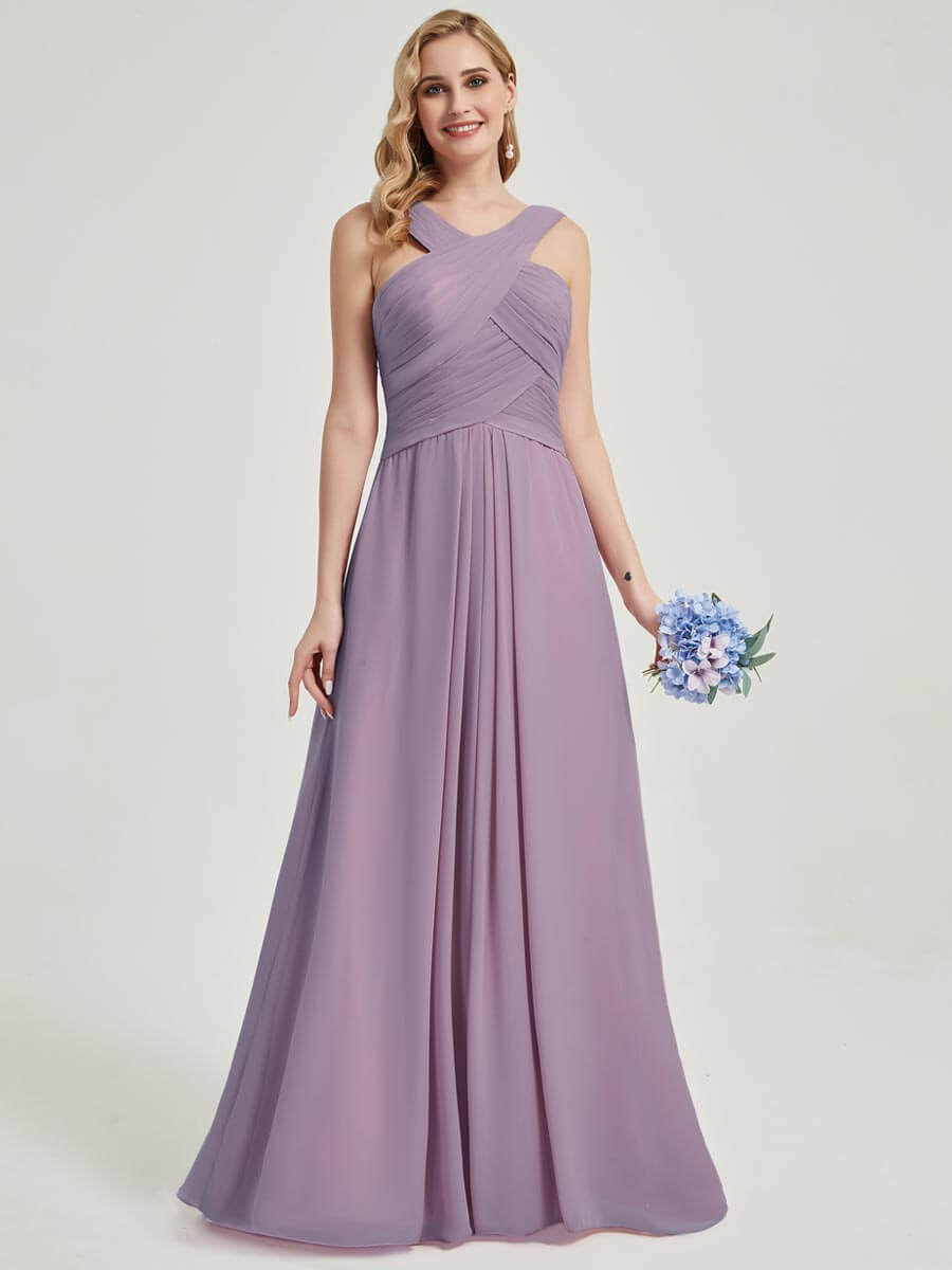 Dusty Purple Chiffon Bridesmaid Kaytlyn