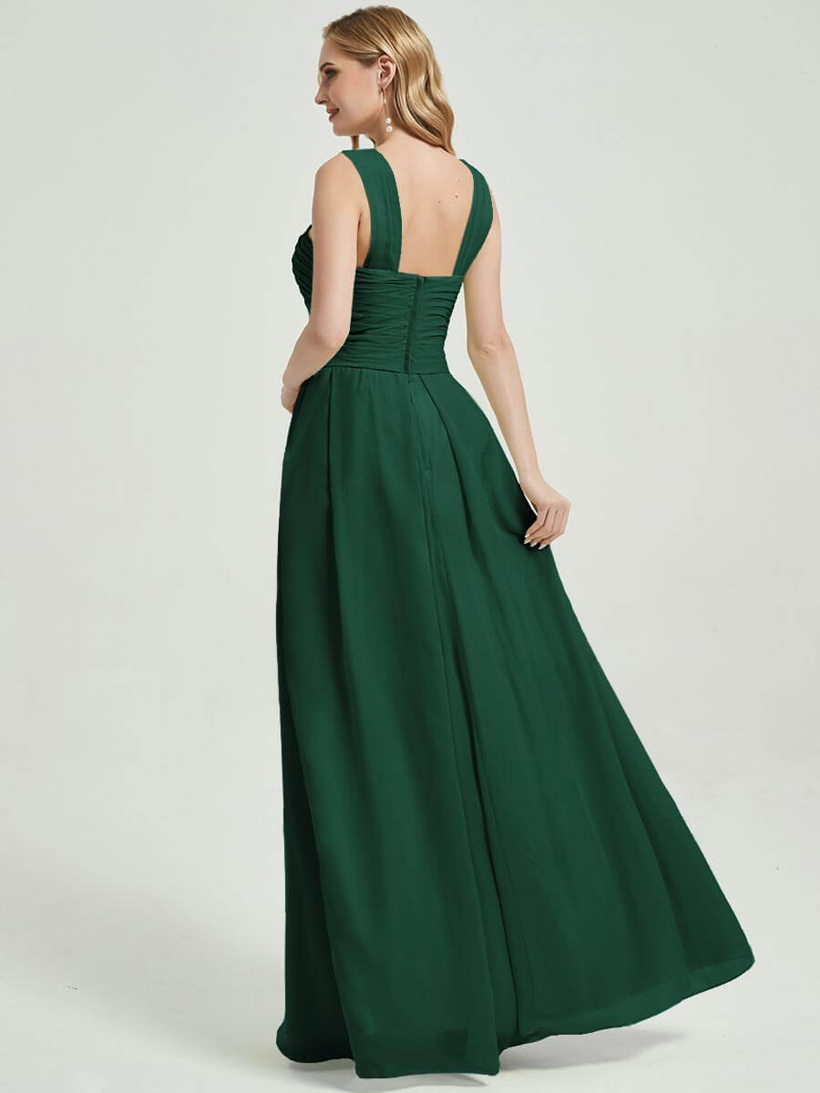 Emerald Green Chiffon Bridesmaid Kaytlyn