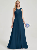 Ink Blue Chiffon Bridesmaid Kaytlyn