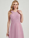 V-Neck Floor Length Mauve  Bridesmaid Kaytlyn