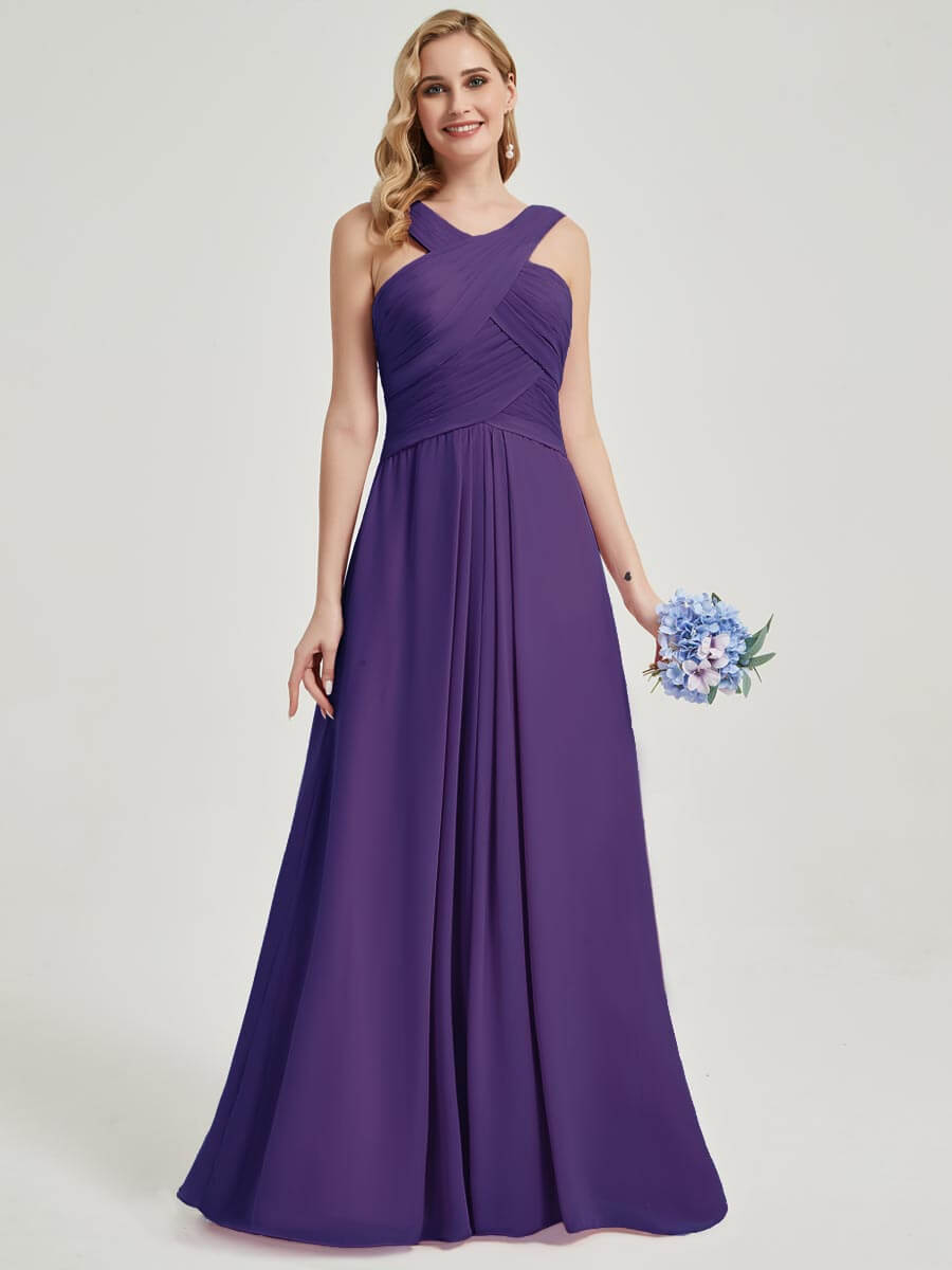 Royal Purple Chiffon Bridesmaid Kaytlyn