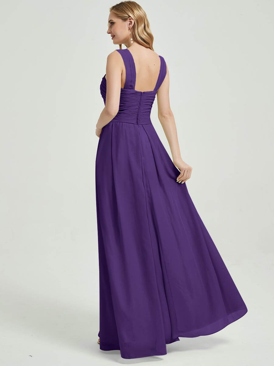 Royal Purple Chiffon Bridesmaid Kaytlyn