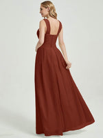 Rusty Red Chiffon Bridesmaid Kaytlyn