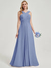 Slate Blue Chiffon Bridesmaid Kaytlyn