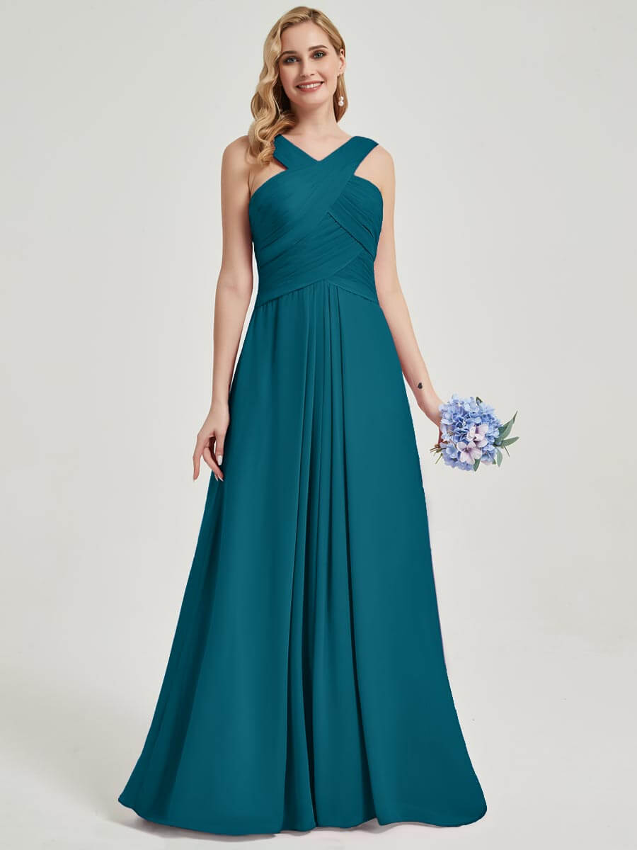 Teal Chiffon Bridesmaid Kaytlyn