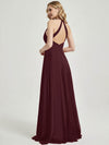 Cabernet V Neckline Pleated Keyhole Back Chiffon Bridesmaid Dress Davis