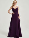 Plum V Neckline Pleated Keyhole Back Chiffon Bridesmaid Dress Davis