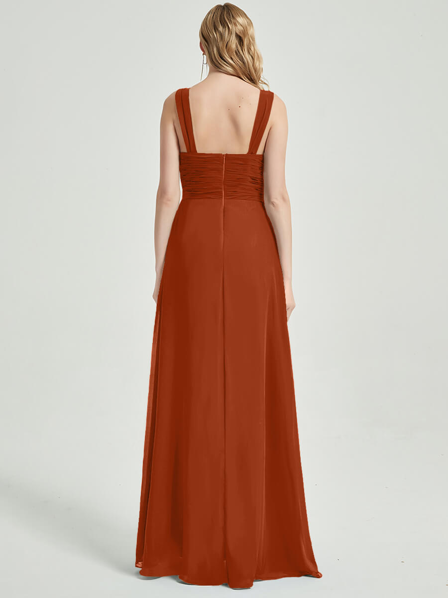 Orange Chiffon Bridesmaid Dress Rosalind