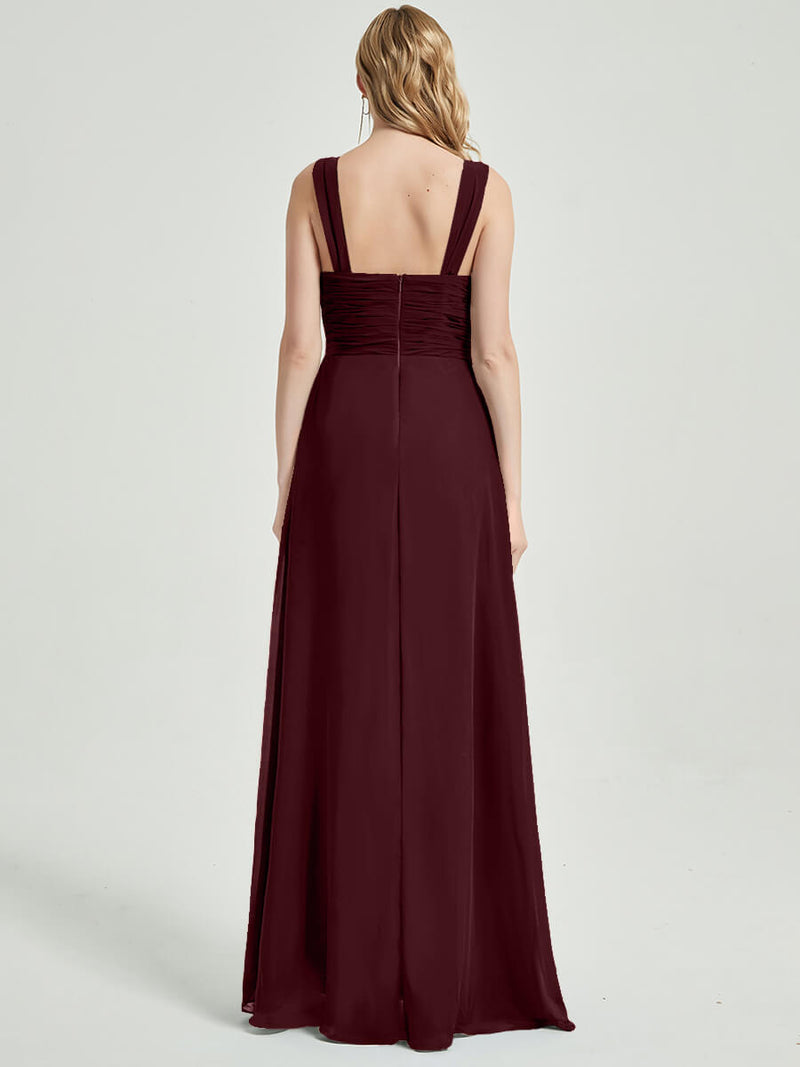 Burgundy Chiffon Bridesmaid Dress Rosalind