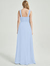 Cornflower Blue Sweetheart Straps A-Line Maxi Chiffon Bridesmaid Dress