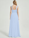 Cornflower Blue Sweetheart Straps A-Line Maxi Chiffon Bridesmaid Dress