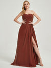 Abigail-Floor-Length Cinnamon Rose With Side Slits Bridesmaid Dress