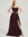 Abigail-Floor-Length Cabernet With Side Slits Bridesmaid Dress