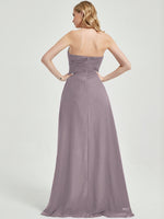 Abigail-Floor-Length Dusk With Side Slits Bridesmaid Dress