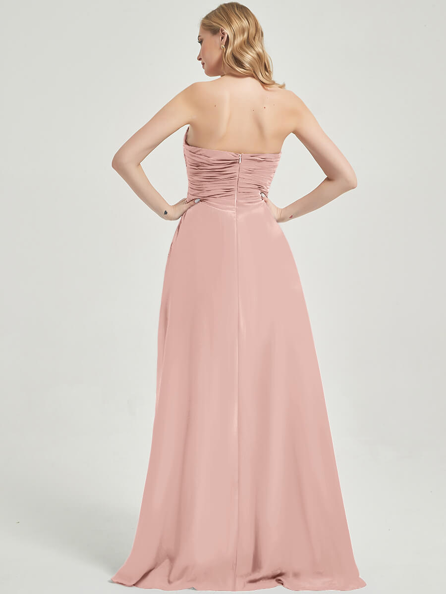 Dusty Pink Chiffon Bridesmaid Dress Abigail
