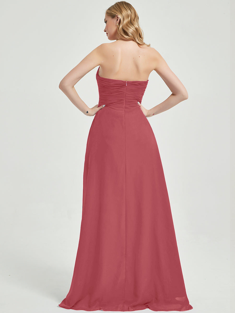 Abigail-Floor-Length  With Side Slits Bridesmaid Dress