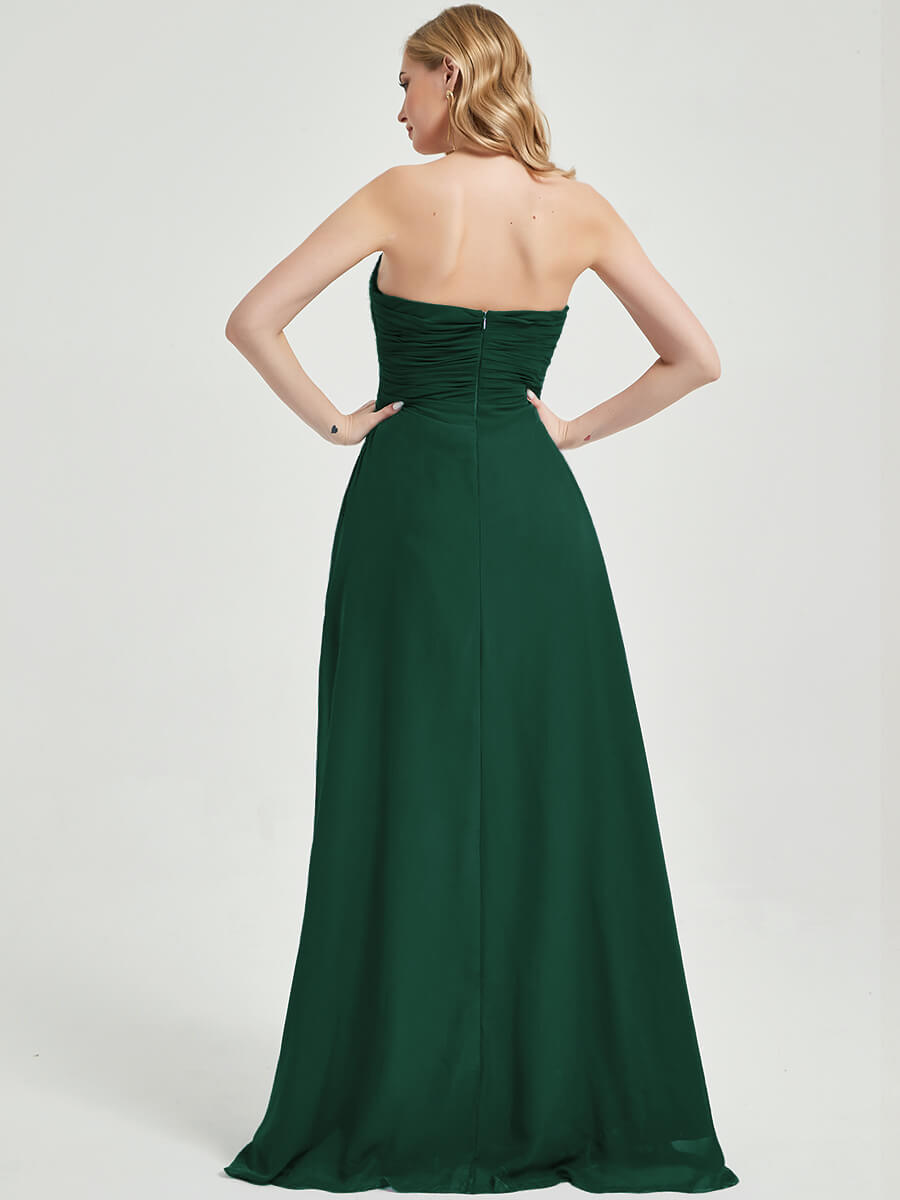 Floor-Length Empire Emerald Green Chiffon Bridesmaid Dress Abigail
