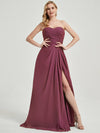 Abigail-Floor-Length Mulberry With Side Slits Bridesmaid Dress