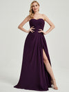 Floor-Length Empire Plum Chiffon Bridesmaid Dress Abigail