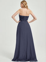 Stormy Strapless Floor-Length A-Line Chiffon Bridesmaid Dress with Slit