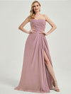 Abigail-Floor-Length Vintage Mauve With Side Slits Bridesmaid Dress