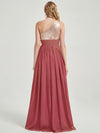 Desert Rose Sequined Chiffon Bridesmaid Dress - Sidney